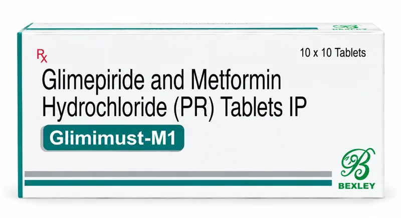GLIMIMUST M1 - Glimepiride 1 mg + Metformin 500 mg (SR) by Bexley LifeScience